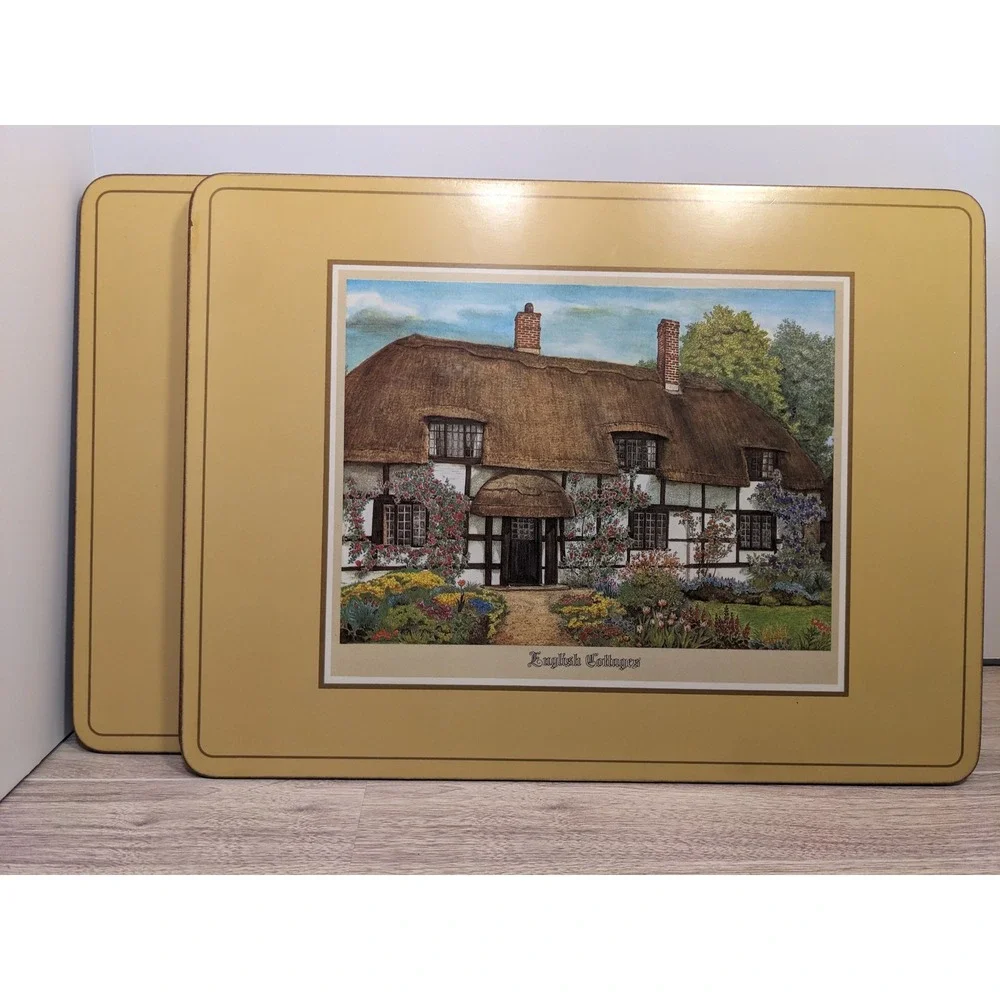Pimpernel English Cottages Placemats Set‎ of 6 Cork Backed Made in England